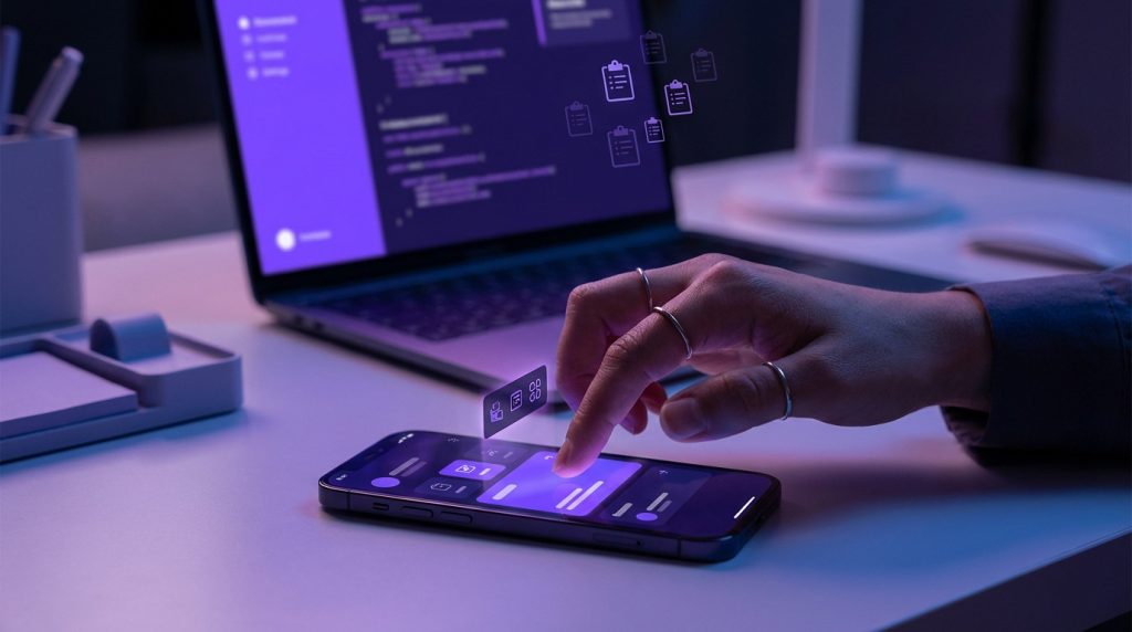 Icône représentant le presse-papier Windows avec des éléments copiés, illustrant l'historique accessible sur Windows et mobile.