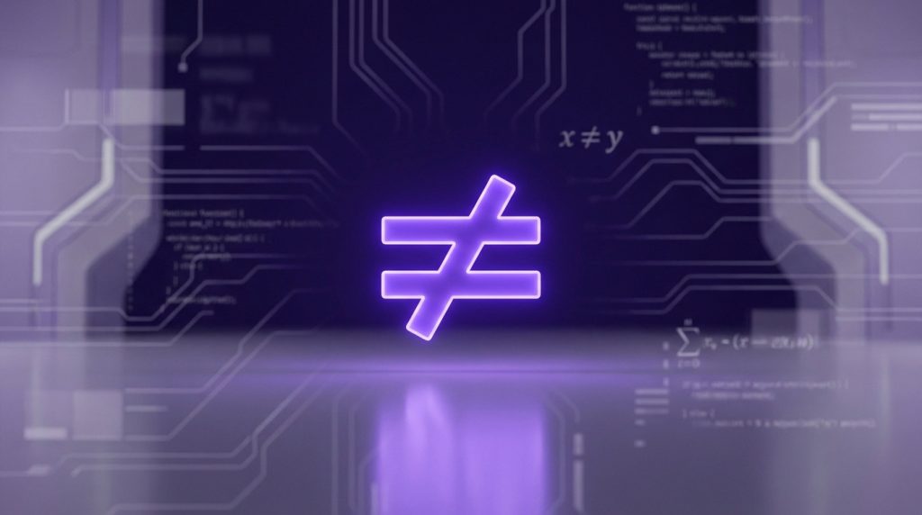 Symbole différent (≠) affiché sur un clavier avec les raccourcis Alt et Option pour Windows et Mac