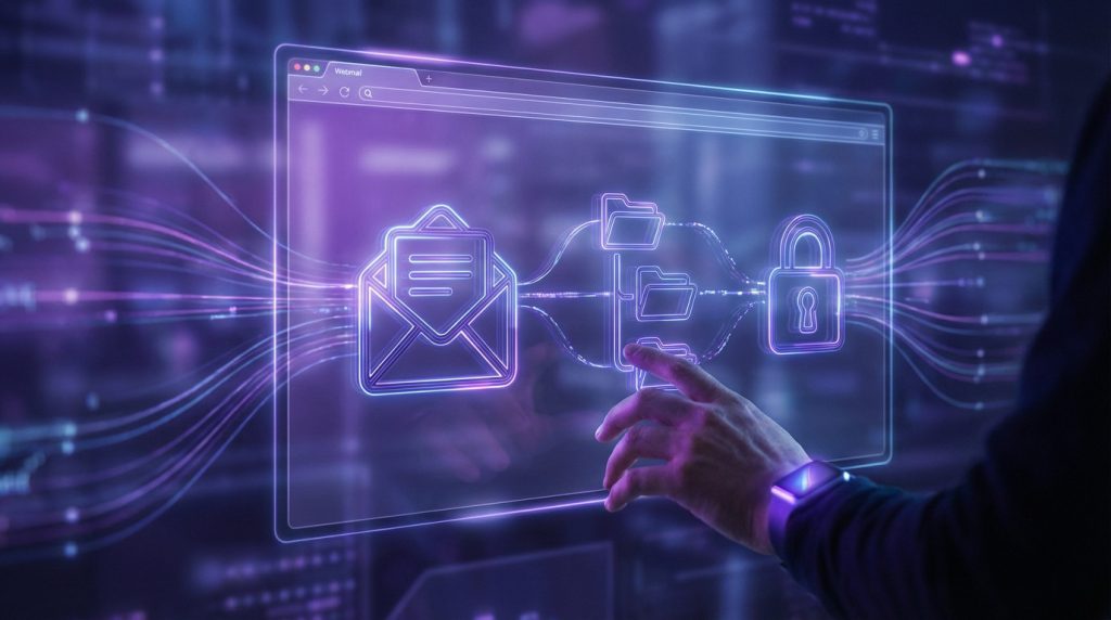Interface de webmail OVH Roundcube pour la gestion des e-mails MX Plan