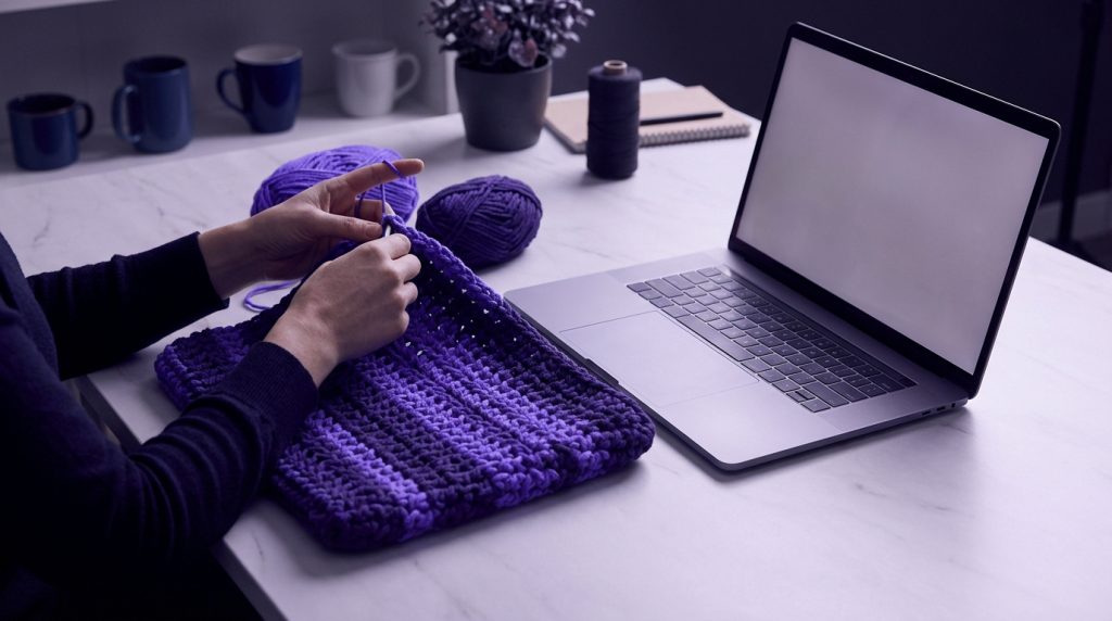 Housse MacBook au crochet en coton épais, style et protection 2025
