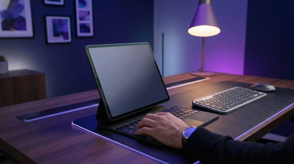Magic Keyboard for Apple iPad showcasing ergonomic design and backlit keys