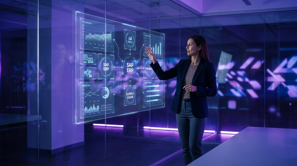 Gestion optimisée avec le logiciel SAP en 2026, intégrant l'IA Joule pour une productivité accrue