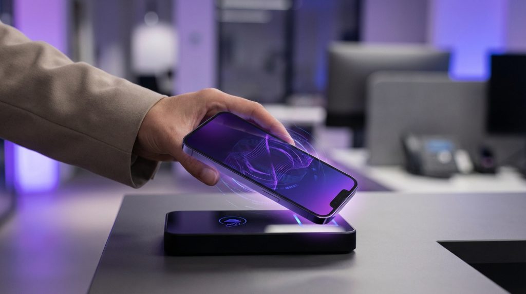 iPhone displaying NFC features for secure payments and automation