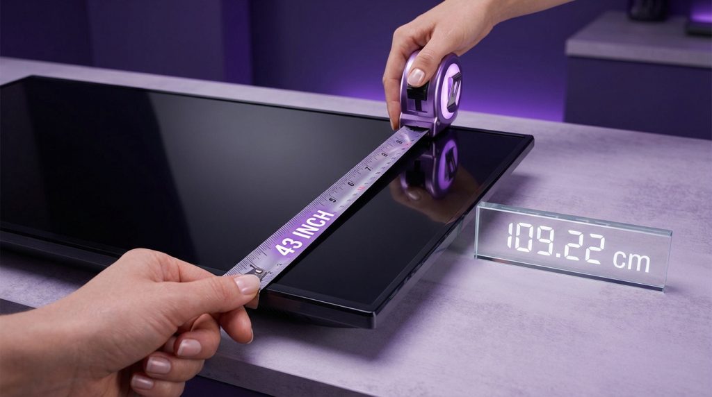Conversion de 43 pouces en centimètres, calcul précis de 109,22 cm