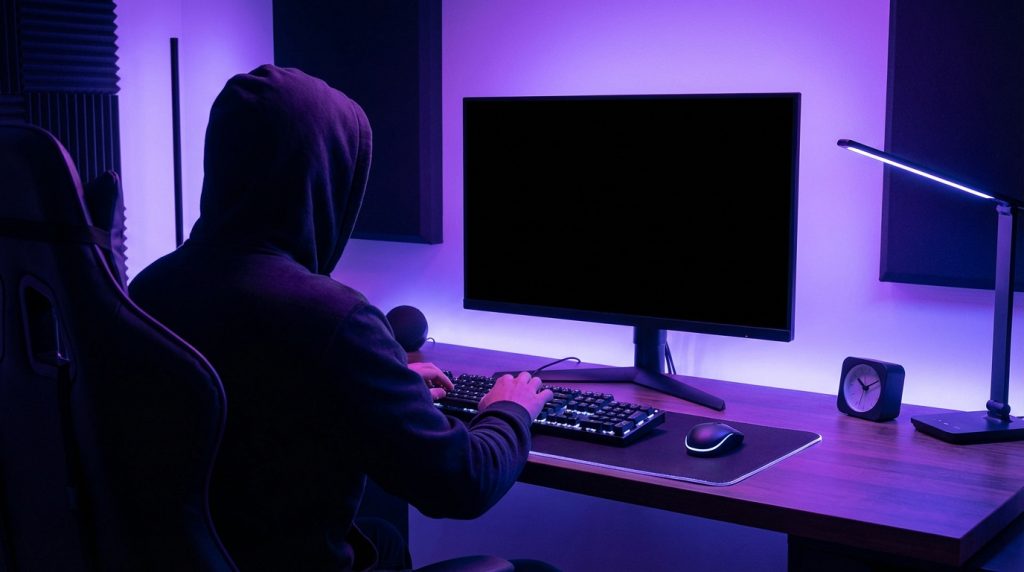 Écran noir PC avec câbles HDMI et DisplayPort vérifiés pour résoudre les problèmes d'affichage