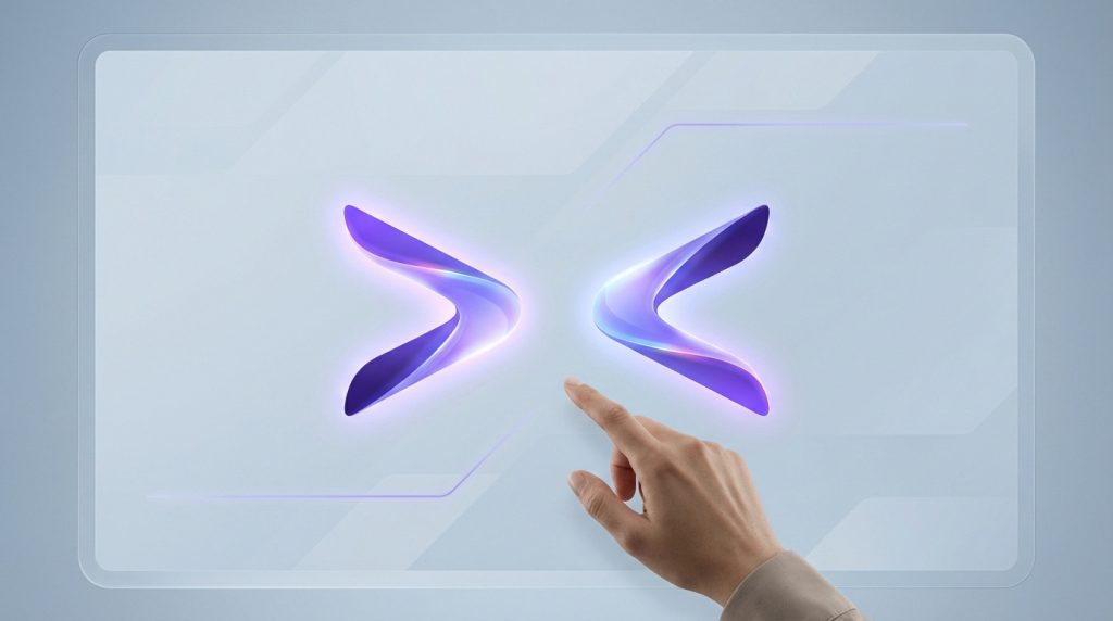 Comparaison visuelle des signes supérieur et inférieur en mathématiques