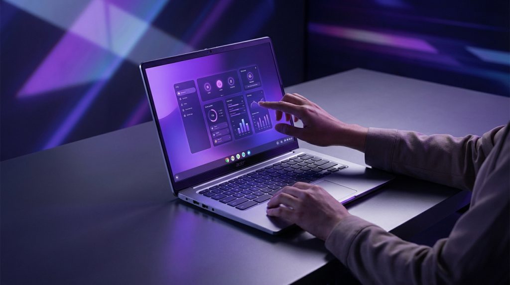 Acer Chromebook 14 with Ryzen processor showcasing sleek design and touchscreen display