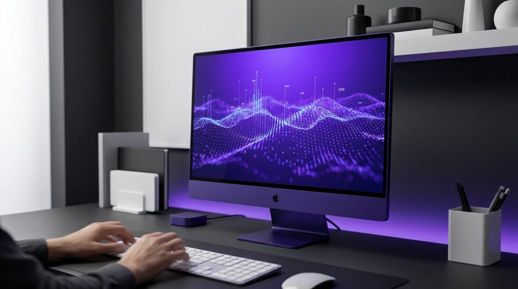 PC tout-en-un Lenovo IdeaCentre Gen 9 avec écran 27 pouces dans un bureau moderne