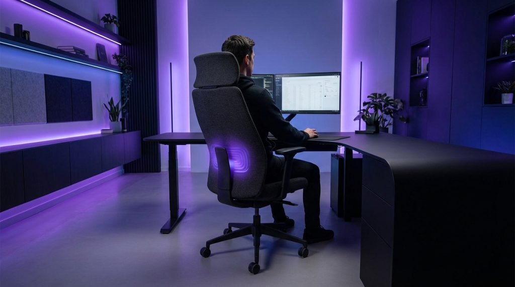 Chaise ergonomique Dowinx avec soutien lombaire massant et inclinaison à 180°