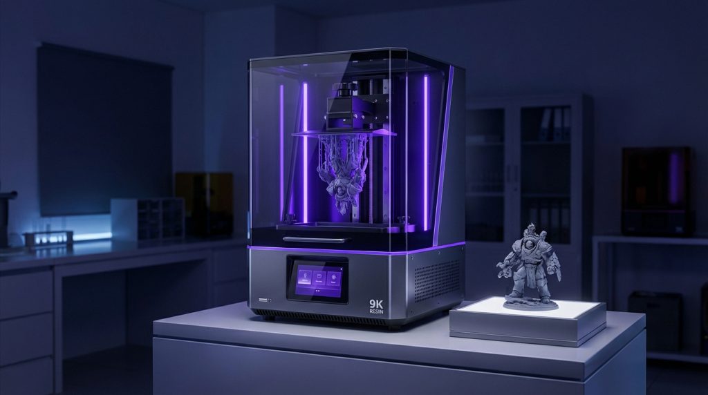 Elegoo Mars 5 Ultra 9K printer showcasing high-resolution details for 3D printing