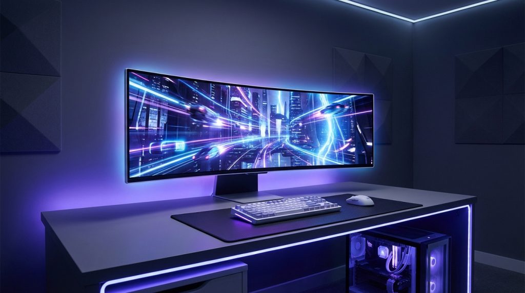 Samsung Odyssey OLED G9 49-inch curved gaming monitor with Dual QHD resolution