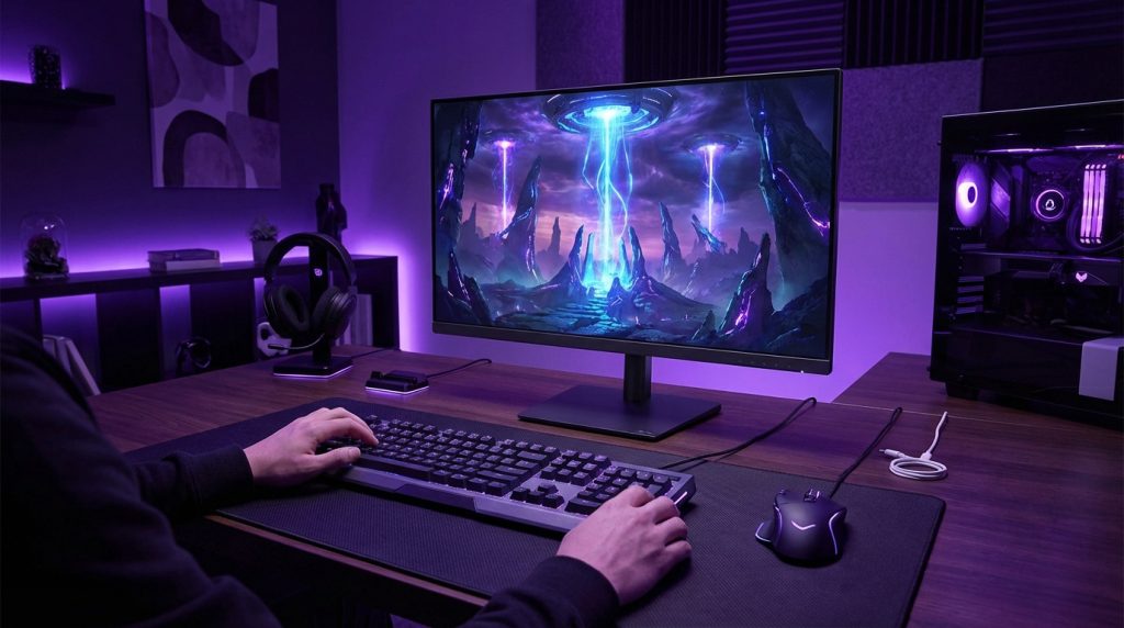 Gawfolk 27 pouces moniteur gaming 4K UHD avec rafraîchissement 180Hz