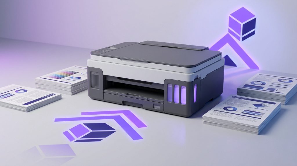 Epson ET-3850 printer showcasing EcoTank technology for cost-effective printing
