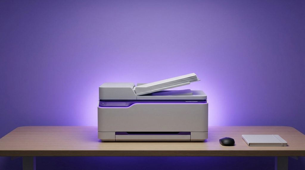HP OfficeJet 3831 compact printer with automatic document feeder for home office