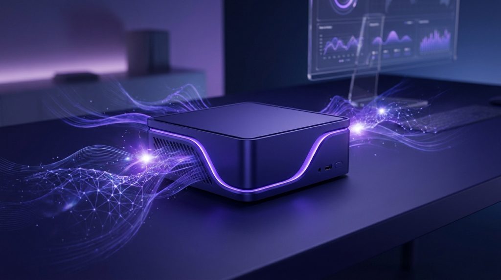 GMKtec NucBox K8 Plus mini PC with AMD Ryzen 7 8845HS and integrated microphone