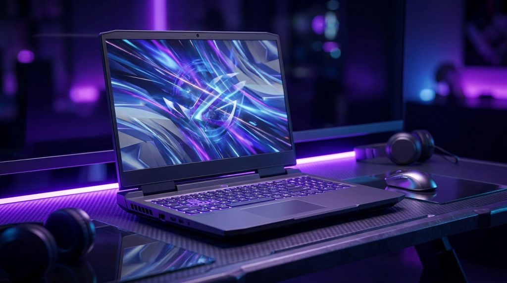 Asus TUF Gaming A17 laptop showcasing Ryzen 7 4800H and 17-inch 144 Hz display